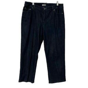 Liz & Co. Women's Stretch Dark Wash Embellished Pocket Denim‎ Jeans Size 10